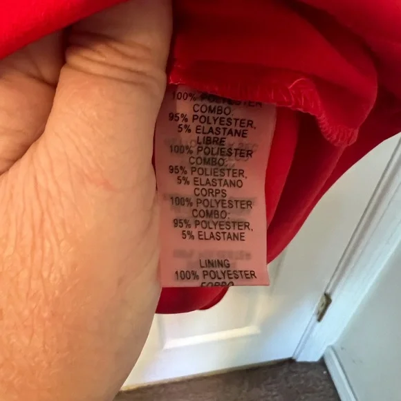 Vince Camuto Red Fitted Inside Layered Chiffon Outside Dress Size 2 - Picture 7 of 9